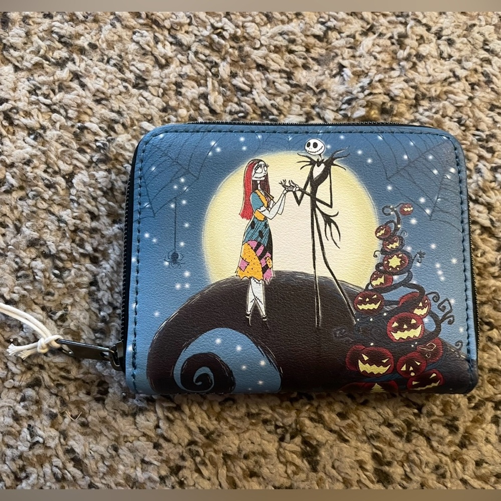 Loungefly The Nightmare Before Christmas Spiral Hill Night Mini Zipper Wallet